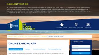 OnLine Banking App — Industrial Credit Union