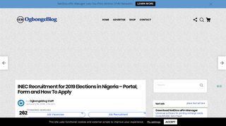 INEC Recruitment for 2019 Elections in Nigeria – Portal, Form and ...