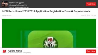INEC Recruitment 2018/2019 Application Registration Form ... - Opera