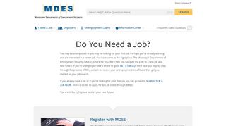 MDES - I Need A Job