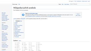 Wikipedia:LaTeX symbols - Wikipedia