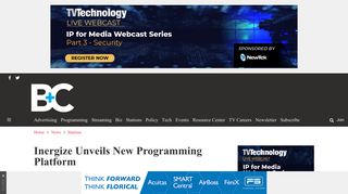 Inergize Unveils New Programming Platform - Broadcasting & Cable