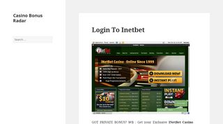 Login To Inetbet - Casino Bonus Radar