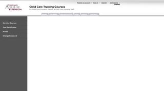 Child Care Training Courses: My Account