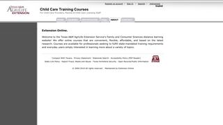 Child Care Training Courses: Extension Online