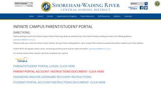 Infinite Campus Parent/Student Portal - Shoreham - Shoreham ...
