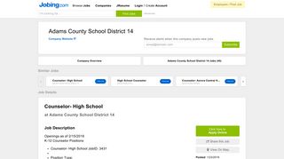 Adams County School District 14 - Colorado Jobing.com