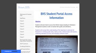 Student Portal Info - Brown_B315