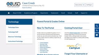 Technology / Grades Online - Cave Creek Unified School District