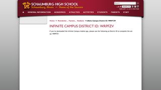 Infinite Campus District ID: WRPFZV | Schaumburg High School