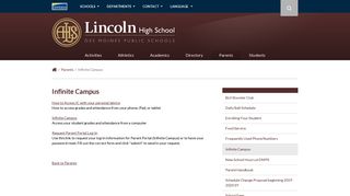 Infinite Campus - Lincoln High School - Des Moines Public Schools