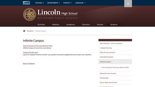 Infinite Campus - Lincoln High School - Des Moines Public Schools