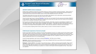 INFINITE CAMPUS (Online Gradebook) Fayette County is pleased to ...