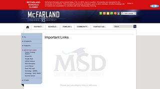 McFarland School District - Important Links