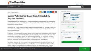 Moreno Valley Unified School District Selects Q By Aequitas Solutions