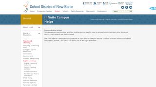 School District of New Berlin - Infinite Campus Helps