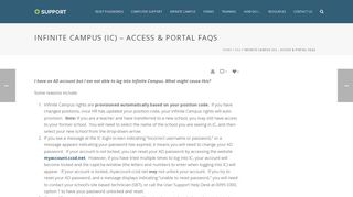 Infinite Campus (IC) – Access & Portal FAQs – CCSD Support