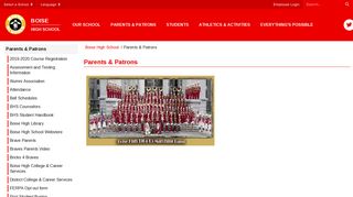 Parents & Patrons - Boise High School