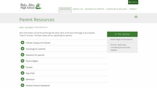 Parent Resources | Palo Alto High School - Paly.net