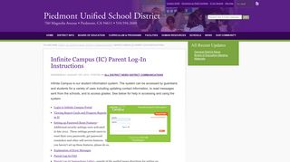 Infinite Campus (IC) Parent Log-In Instructions - Piedmont Unified ...