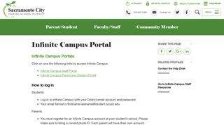 Infinite Campus Portal - Sacramento City Unified School District