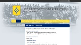 Teacher and Staff Links - Spencerport Central School District