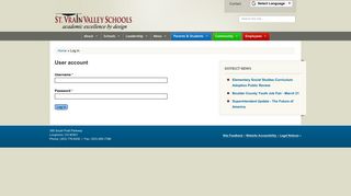 User account | St Vrain Valley School District