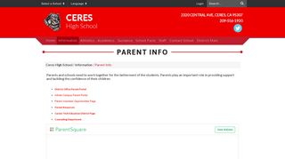 Parent Info - Ceres High School
