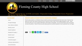 Infinite Campus Student Portal Passwords Changed - Fleming ...