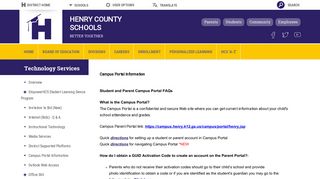 Technology Services / Campus Portal Information - Henry County ...