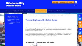 Households in Infinite Campus - Oklahoma City Public Schools