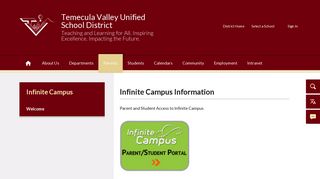 Infinite Campus / Welcome - Temecula Valley Unified School District