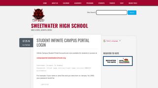 Sweetwater High School | Student Infinite Campus Portal Login