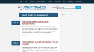 Sweetwater Union High School District | Search Results | campus portal