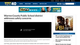 Warren County Public School district addresses safety concerns - WNKY