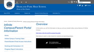 Infinite Campus/Parent Portal Information / Home