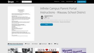 Infinite Campus Parent Portal Instructions - Wausau School District