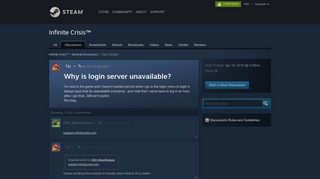 Why is login server unavailable? :: Infinite Crisis™ General ...