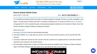 How to Unlock Infinite Crisis - FlyVPN