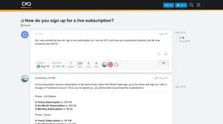 How do you sign up for a live subscription? - Infinite Flight Community