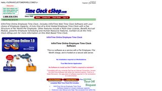 InfiniTime Online Employee Time Clock - Time Clock eShop