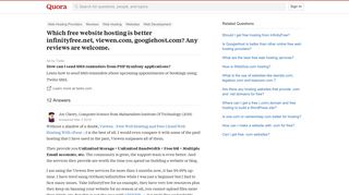 Which free website hosting is better infinityfree.net, viewen.com ...