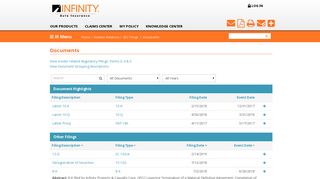 Documents | Infinity Auto Insurance