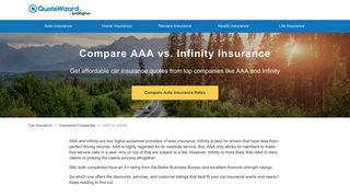 Compare AAA vs. Infinity Insurance | QuoteWizard