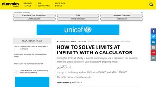 How to Solve Limits at Infinity with a Calculator - dummies