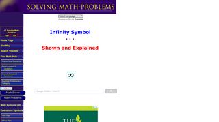 Infinity Symbol - Solving Math Problems