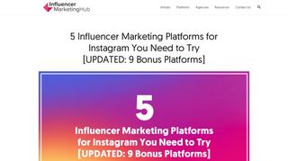 5 Influencer Marketing Platforms for Instagram You Need to Try ...