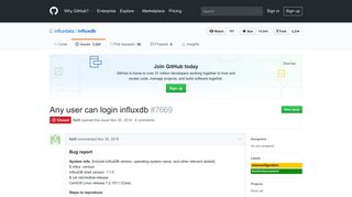 Any user can login influxdb · Issue #7669 · influxdata/influxdb · GitHub