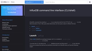 InfluxDB command line interface (CLI/shell) | InfluxData Documentation
