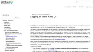 Logging on to the NIOS UI - Infoblox Documentation Portal